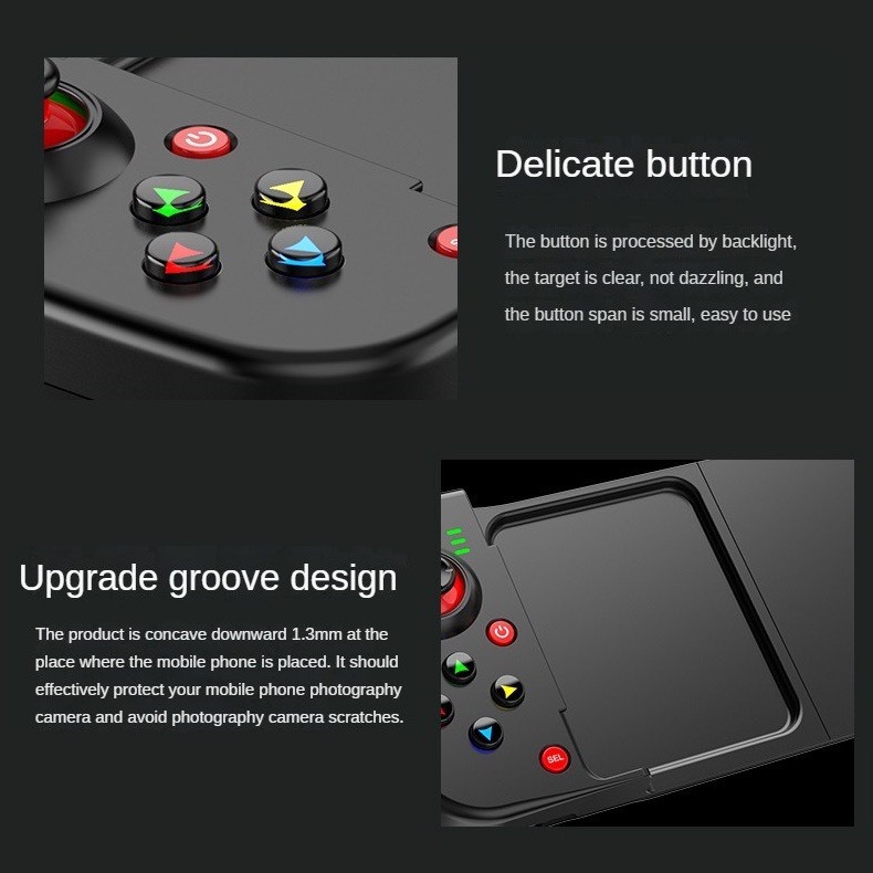 Gamepad Tay Game Không Dây Bluetooth 5.0 D3 Đa Nền Tảng Có Đèn Led Phím Cho Điện Thoại, Máy Tính, Máy Tính Bảng, Máy Gam