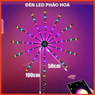  Đèn LED Pháo Hoa Size Lớn Cảm Ứng Âm Thanh Điều Chỉnh Qua App Điện Thoại + Remote Nhiều hiệu ứng đẹp Trang Trí Trong Nhà 