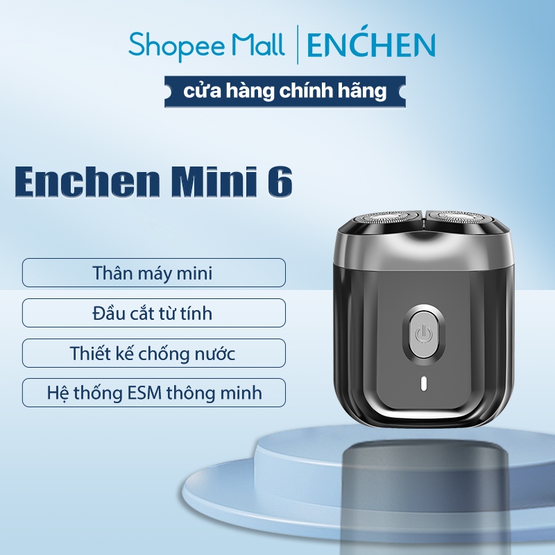 Máy Cạo Râu mini Enchen Mini 6 Đầu cắt từ tính Hệ thống ESM thông minh Thiết kế chống nước