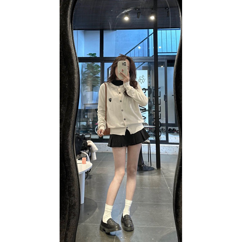 Áo khoác len cardigan logo PLAY hàng QC-SinNa