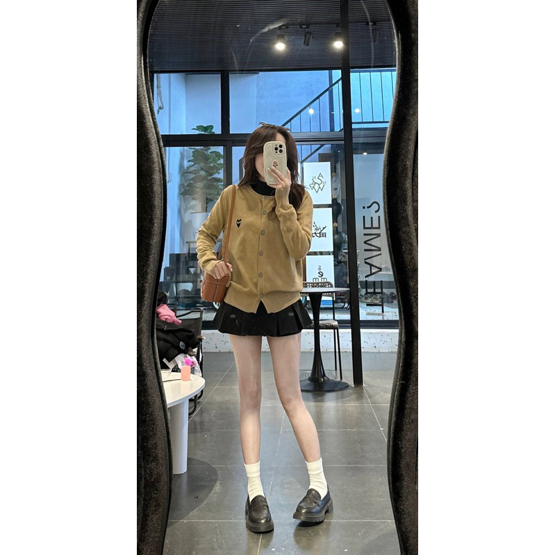 Áo khoác len cardigan logo PLAY hàng QC-SinNa