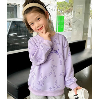 Áo nỉ thu đông bé gái, áo thu đông bé gái fom rộng thiết kế dễ thương cute hottrend 2024