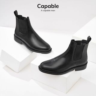Giày da cao cổ Chelsea Boots CAPABLE màu đen, bảo hành 12 tháng