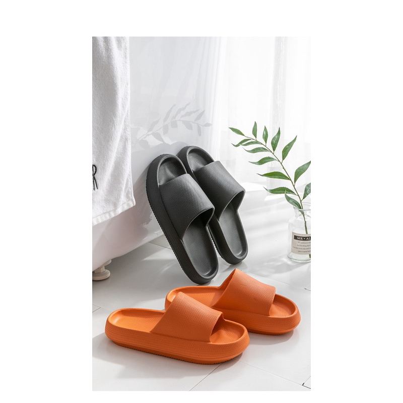 Dép quai ngang đế bánh mì, dép bánh mì siêu êm đi trong nhà, đi chơi nam nữ