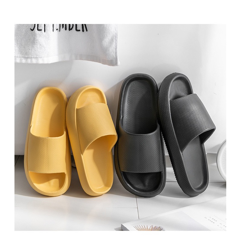 Dép quai ngang đế bánh mì, dép bánh mì siêu êm đi trong nhà, đi chơi nam nữ