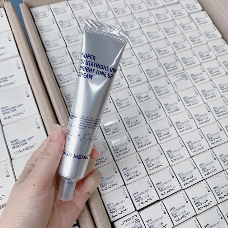 Tinh chất Glutathione Nâng Tông Da Buổi Sáng Sur.Medic Super Glutathione 100 Bright Tone Up Cream 1ml