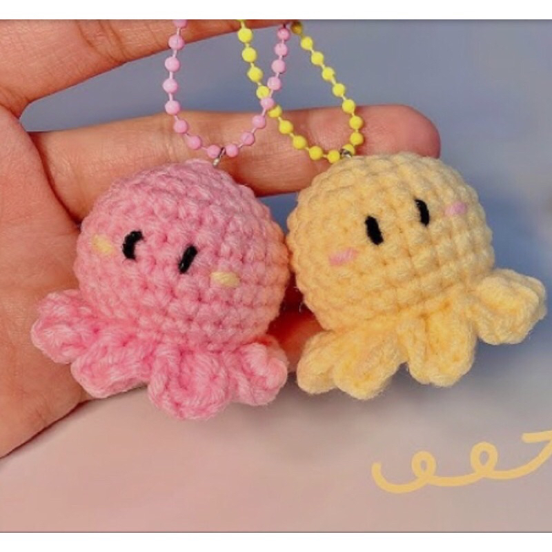 MÓC KHOÁ BẠCH TUỘC BẰNG LEN HANDMADE