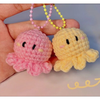 Móc khoá bạch tuộc bằng len handmade