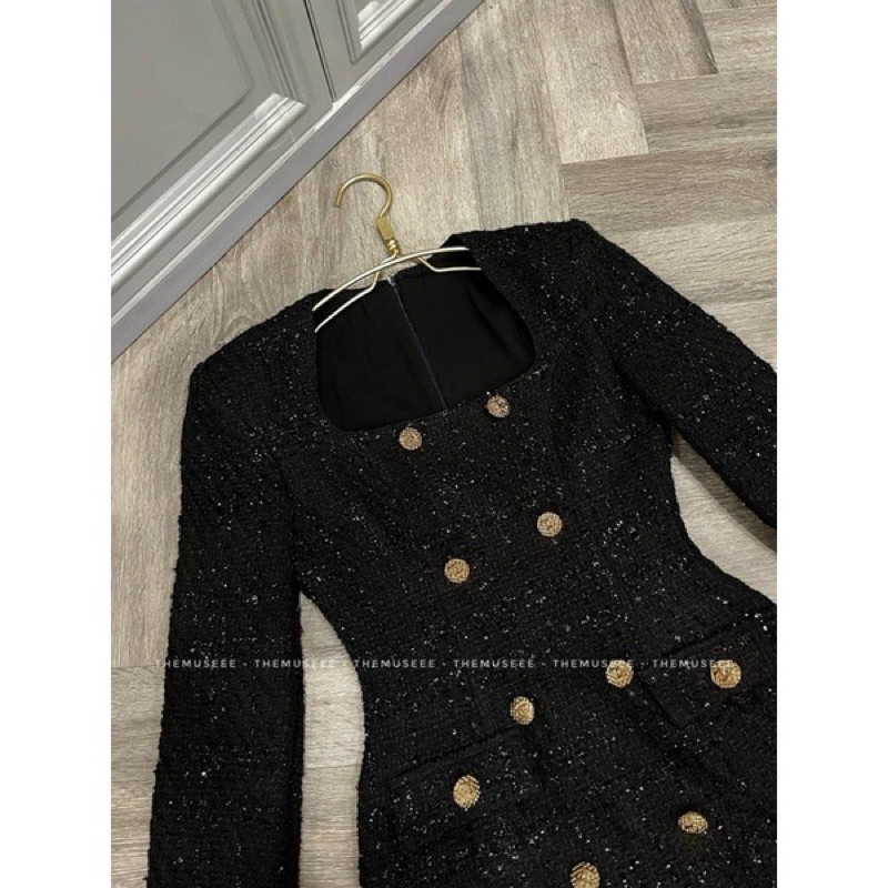 Pass váy tweed bling Themusee