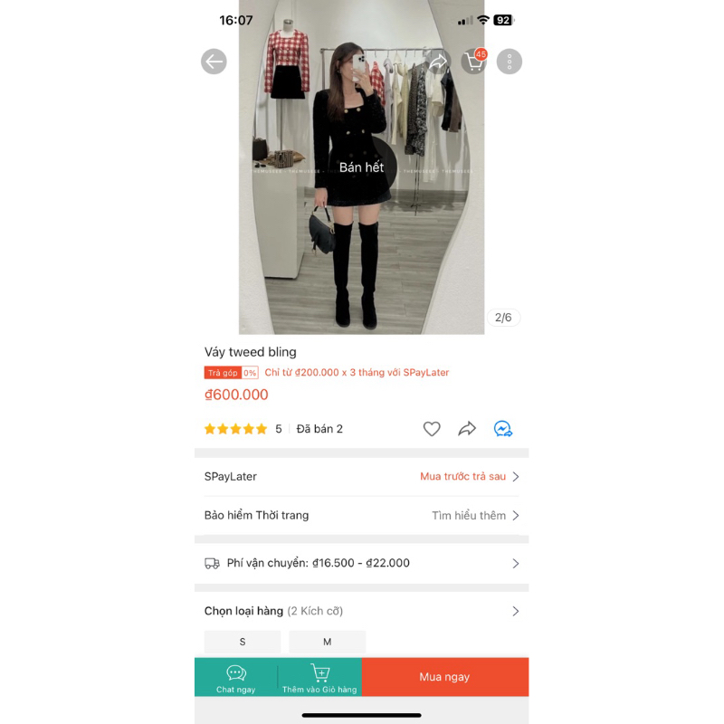 Pass váy tweed bling Themusee