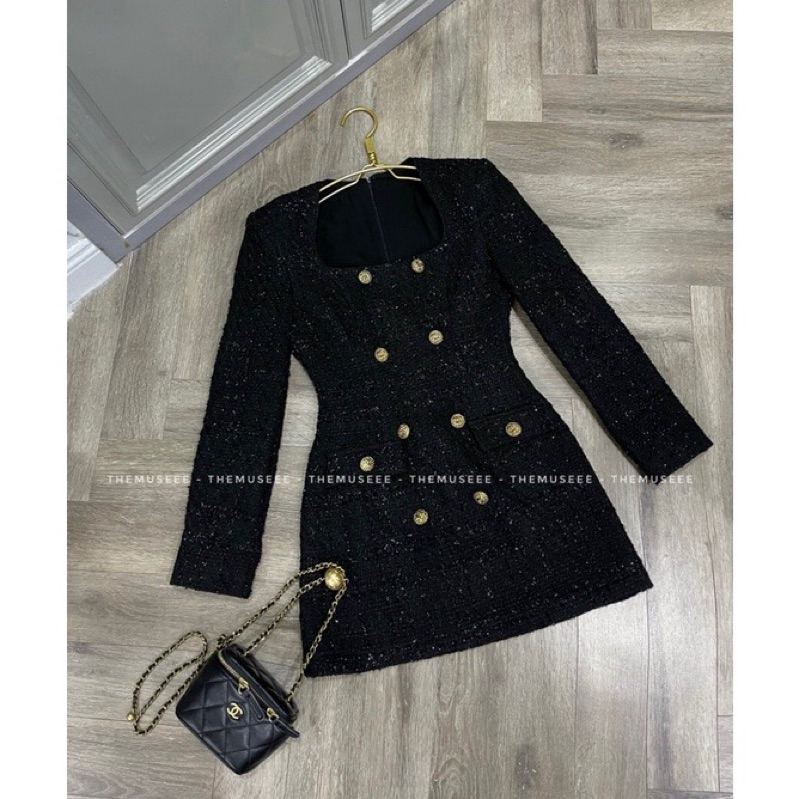 Pass váy tweed bling Themusee