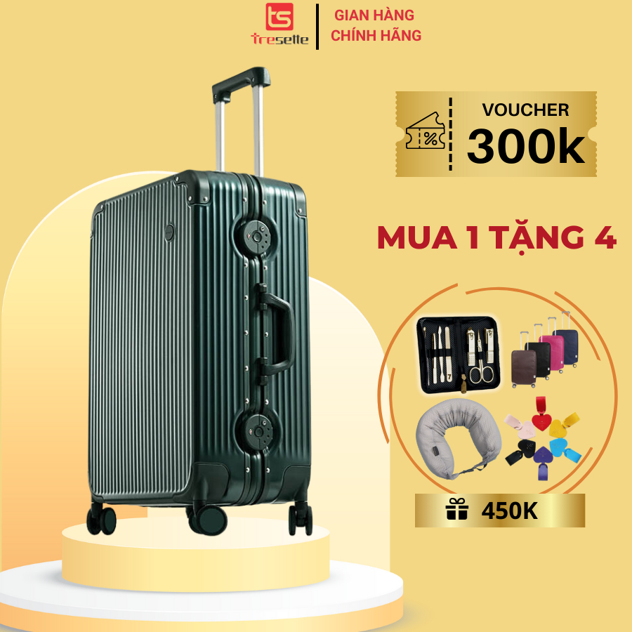 SIZE 20 INCH Vali khóa sập du lịch Tresette Cao Cấp nhập khẩu Hàn Quốc TSL-9279