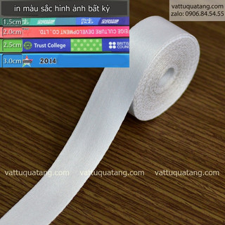 COMBO 1 cuộn (100m) Phôi dây đeo thẻ vải dày in chuyển nhiệt 15mm, 20mm, 25mm,30mm, vải satin vải polyester