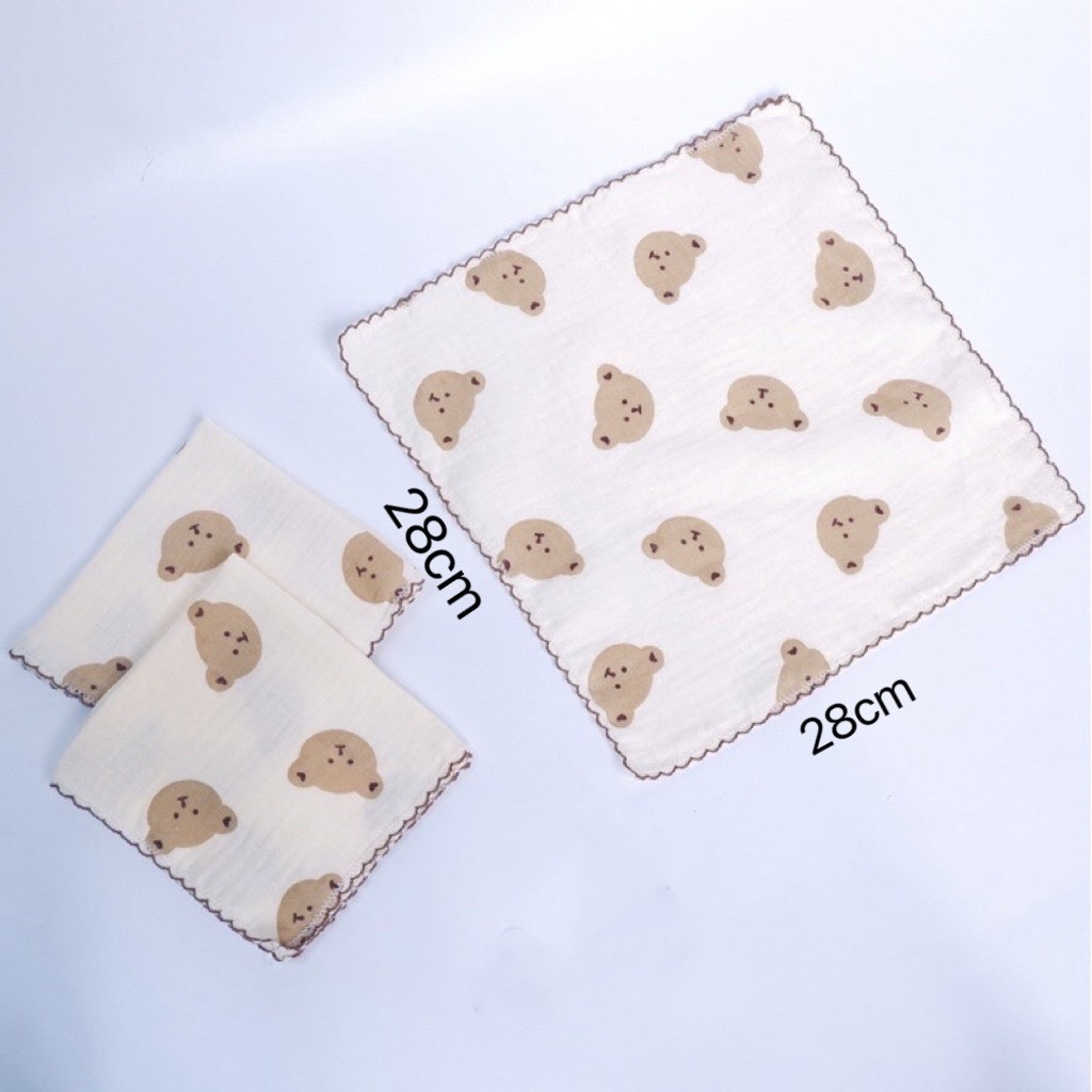 Set 5 Khăn Sữa Muslin 2 Lớp 2023 Thấm Hút Siêu Tốt