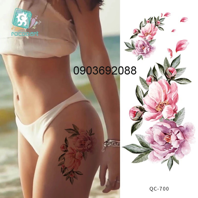 Tattoo Flower HCM, Hình Xăm Dán 10x19cm nhiều mẫu, Sticker Tattoo tạm thời Ivy Store