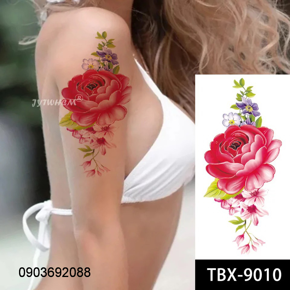 Tattoo Flower HCM, Hình Xăm Dán 10x19cm nhiều mẫu, Sticker Tattoo tạm thời Ivy Store
