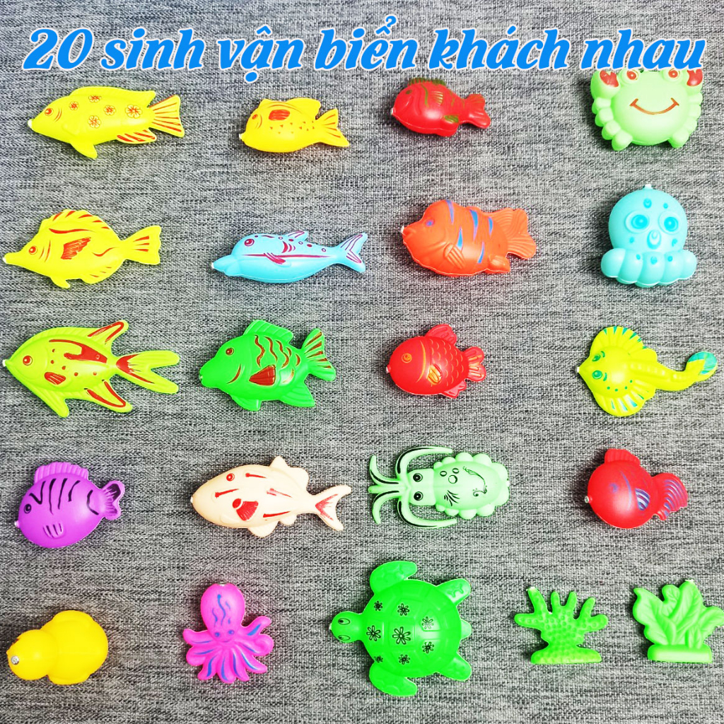 Đồ Chơi Câu Cá Đại Dương 27 Chi Tiết Có Bể Phao Kèm Cần Câu Nhựa