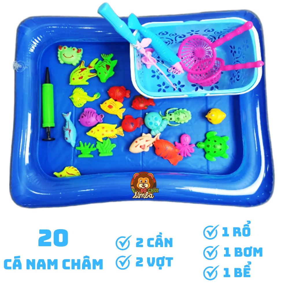 Đồ Chơi Câu Cá Đại Dương 27 Chi Tiết Có Bể Phao Kèm Cần Câu Nhựa