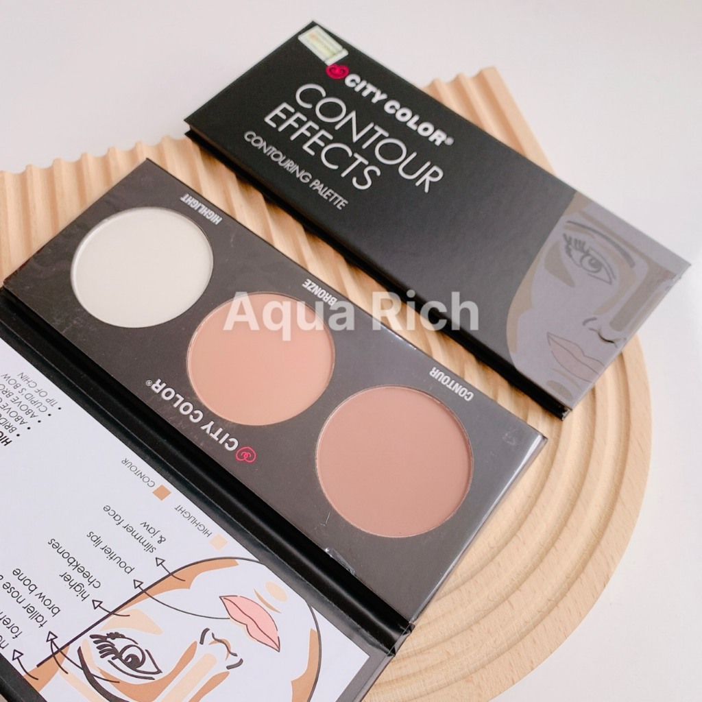 Bảng Phấn Tạo Khối Và Highlight 3 ô City Color Contour Palette - Contour Bronzer