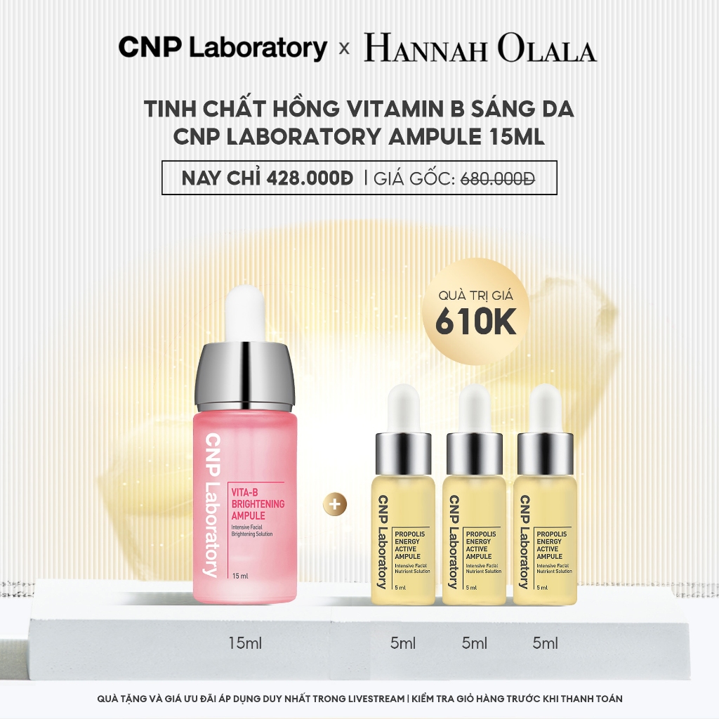 Hannah Olala x CNP x Tinh chất hồng Vitamin B làm sáng da CNP Laboratory Vita-B Energy Ampule 15ml