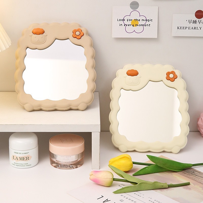 Gương Trang Điểm Để Bàn Có Giá Đỡ Hình Cừu Hoạt Hình Dễ Thương Cá Nhân Hóa Dành Cho Bạn Nữ / Mỹ Phẩm / Gương Trang Điểm
