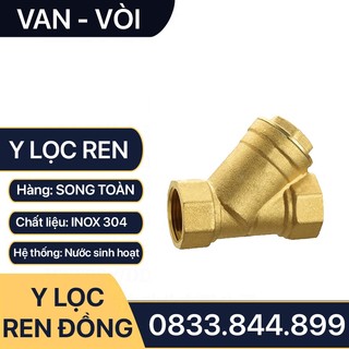 Y lọc ren đồng thau, van lọc ren chữ y