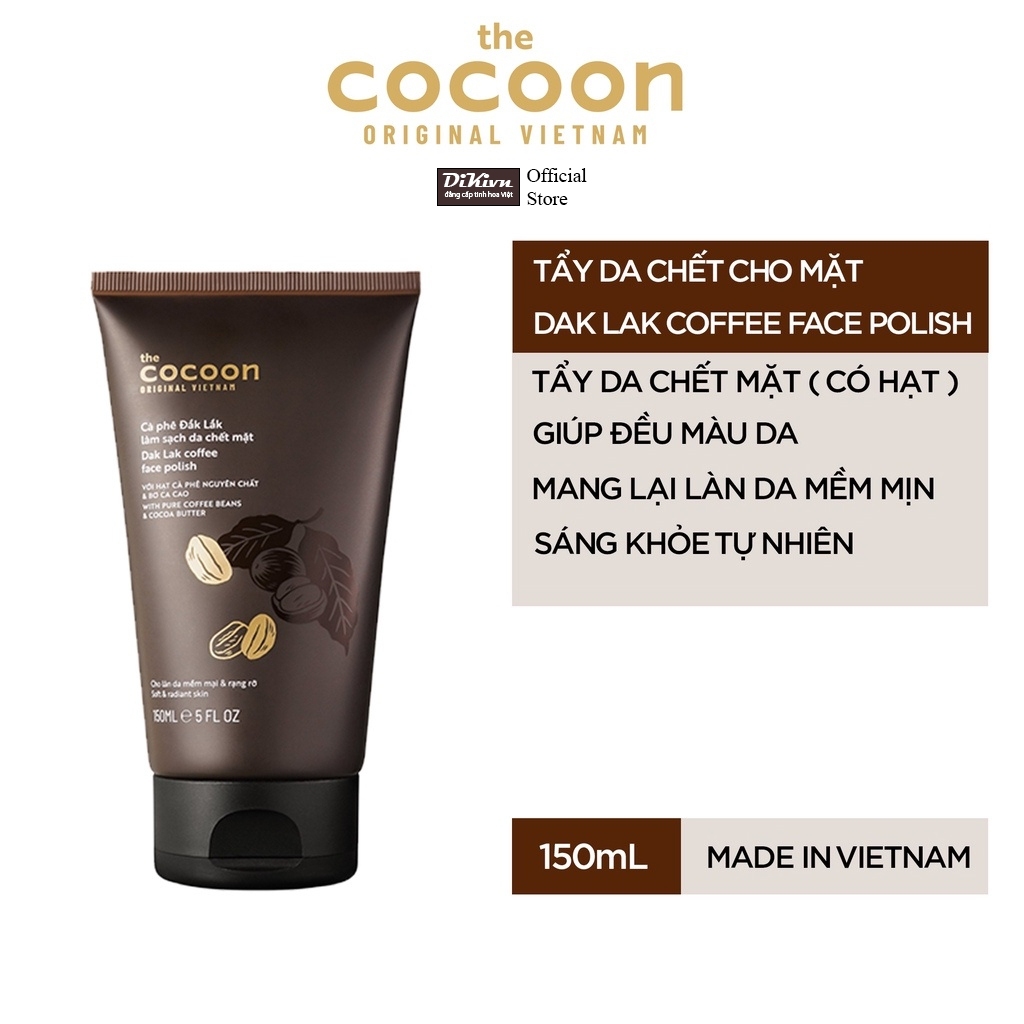Tẩy da chết mặt cà phê Đắk Lắk Cocoon cho làn da mềm mại & rạng rỡ 150ml