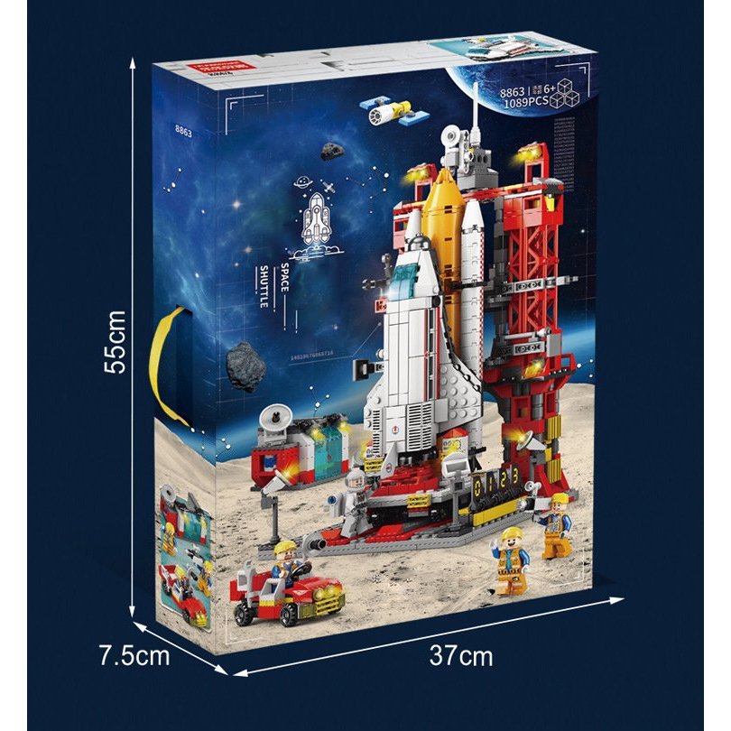 Đồ chơi lắp ráp Tàu Vũ Trụ TVT 1083, bộ lắp ráp xếp hình phi thuyền không gian đồ chơi cho bé