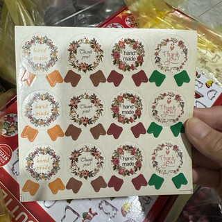 Tem nơ hoa 12 nhãn 1 tờ