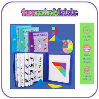 Đồ Chơi Xếp Hình Gỗ Tư Duy Tangram Tuệ Minh – Sách Ghép Hình Trí Uẩn Giúp Bé Luyện Khả Năng Học Toán Và Ngôn Ngữ