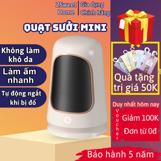 Máy sưởi ấm mini để bàn, quạt sưởi ấm mùa đông 1200W, máy sưởi phòng ngủ công nghệ PTC làm ấm nhanh, tiết kệm điện
