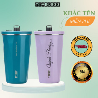   Quà tặng 20 11  Bình giữ nhiệt cao cấp TYESO WONDER 600ml cốc nước giữ nhiệt ly có ống hút 