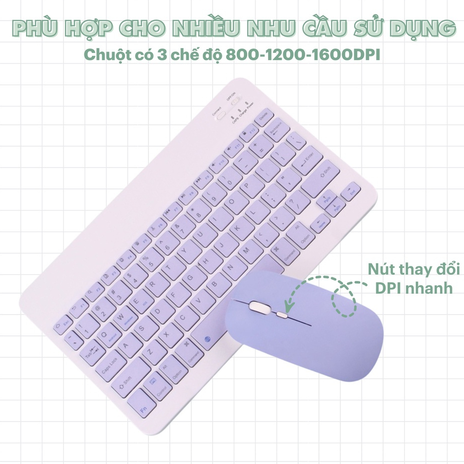 Chuột và bàn phím combo bluetooth GrownTech không dây size mini cho máy tính bảng, tablet táo, ip, laptop