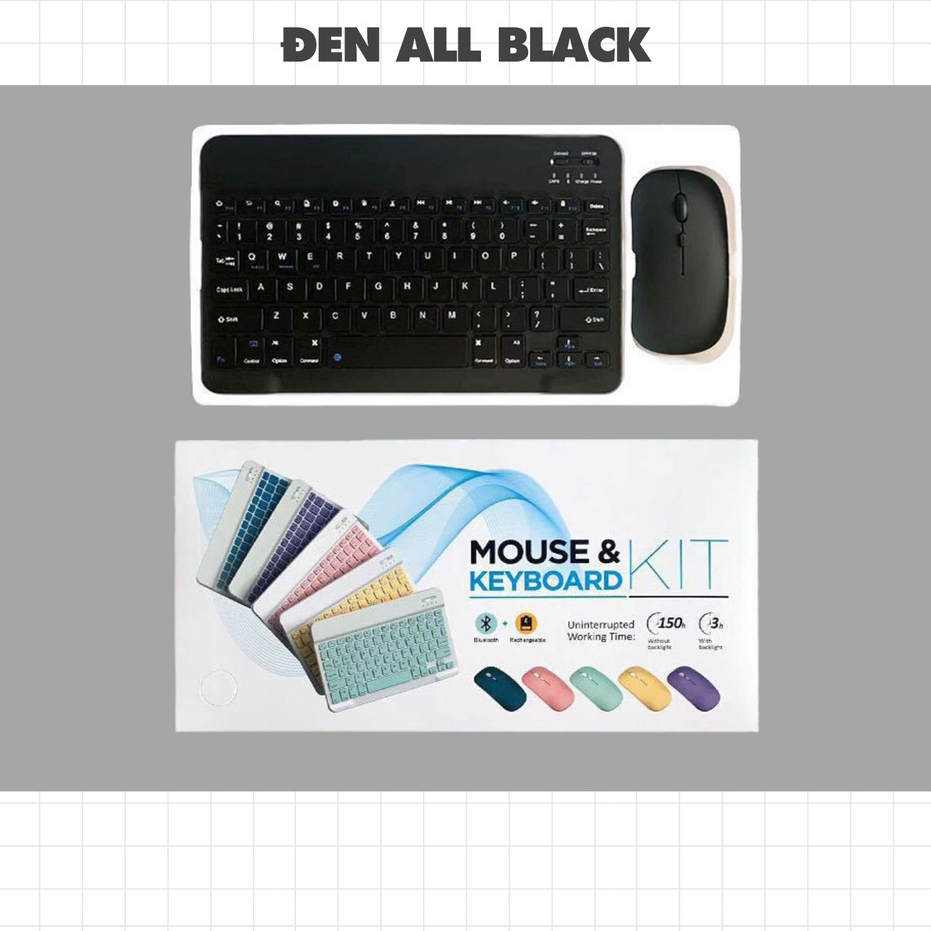 Chuột và bàn phím combo bluetooth GrownTech không dây size mini cho máy tính bảng, tablet táo, ip, laptop