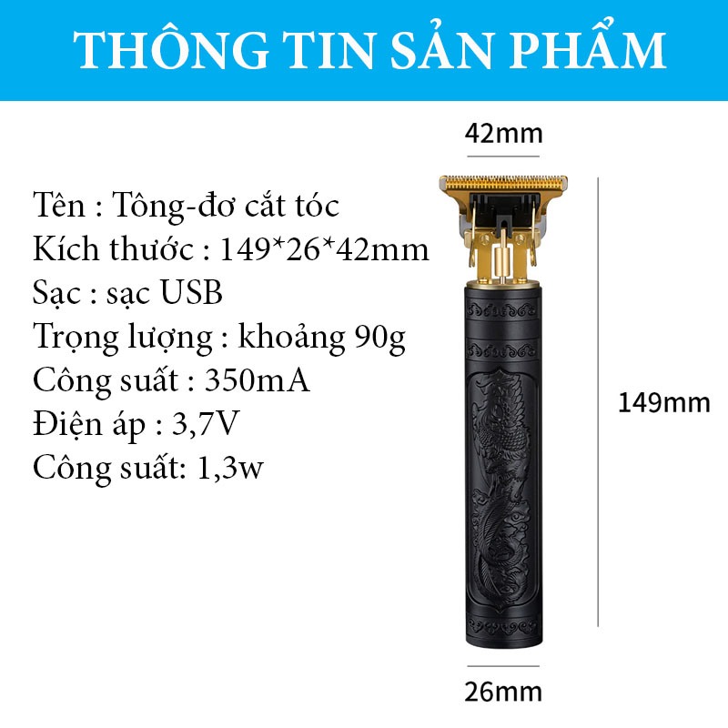Bộ Tông Đơ Cắt Tóc Tạo Kiểu Chấn Viền Tiện Lợi, Nhỏ Gọn, Sạc Điện, Cao Cấp - HOUSESHOP68