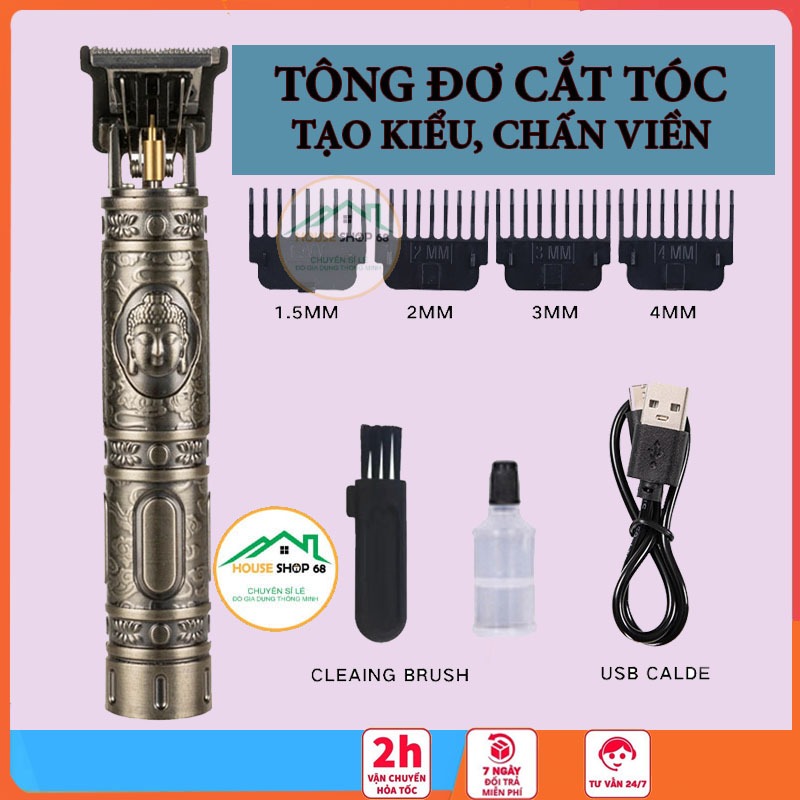 Bộ Tông Đơ Cắt Tóc Tạo Kiểu Chấn Viền Tiện Lợi, Nhỏ Gọn, Sạc Điện, Cao Cấp - HOUSESHOP68