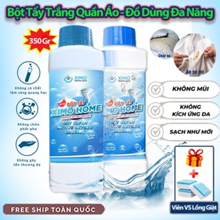  Hộp Bột Tẩy Rửa Bẩn Đa Năng Ximo Home 350g - Tẩy Trắng Quần Áo Vết Bẩn Nấm Mốc Ố Vàng Khử Khuẩn Tặng Viên Tẩy 