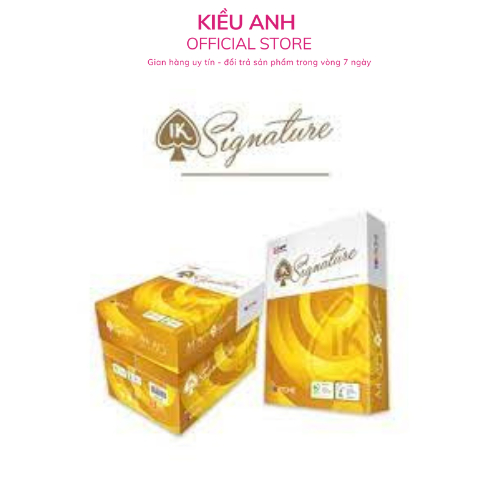 (10 tập)Giấy in A4,giấy photo cao cấp IK Signature 80gsm,ưu việt in 2 mặt 500 tờ/Ream-VPP Kiều Anh