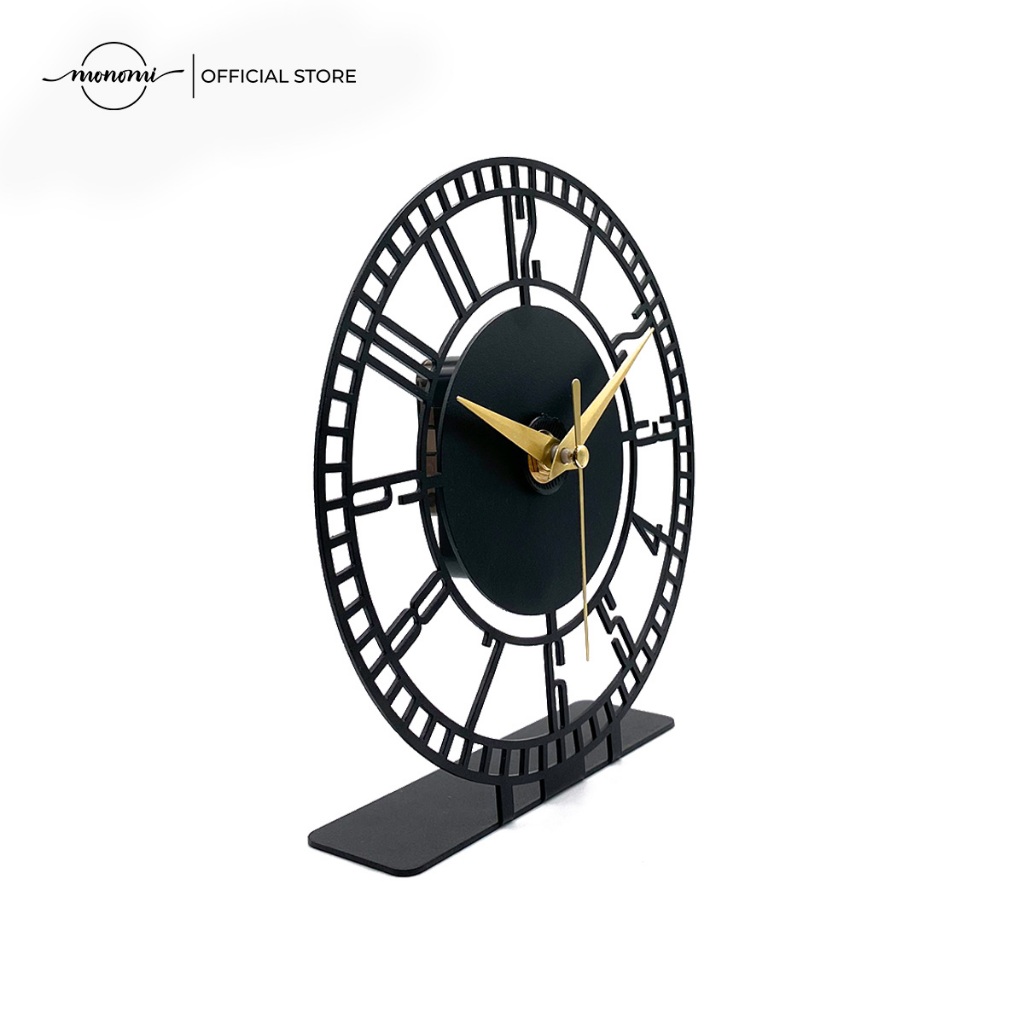 Đồng Hồ Để Bàn CNC Decor Trang Trí Kệ, Bàn Làm Việc - Kim Trôi Cao Cấp