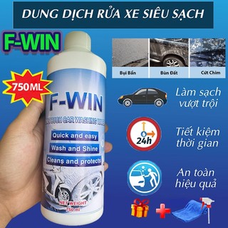 Dung Dịch Vệ Sinh Xe Máy - Ô Tô F-Win 750ml Công Nghệ Mỹ 1 Chạm One Touch Clean - Nước Tẩy Rửa Xe Máy Ô Tô