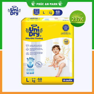 Tã quần unidry siêu khô thoáng 68 miếng dành cho bé từ 9 - 14kg