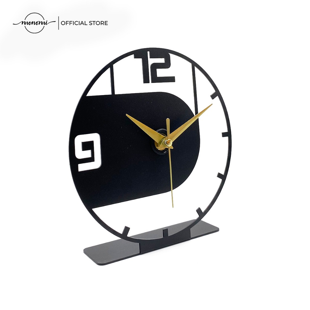 Đồng Hồ Để Bàn CNC Decor Trang Trí Kệ, Bàn Làm Việc - Kim Trôi Cao Cấp