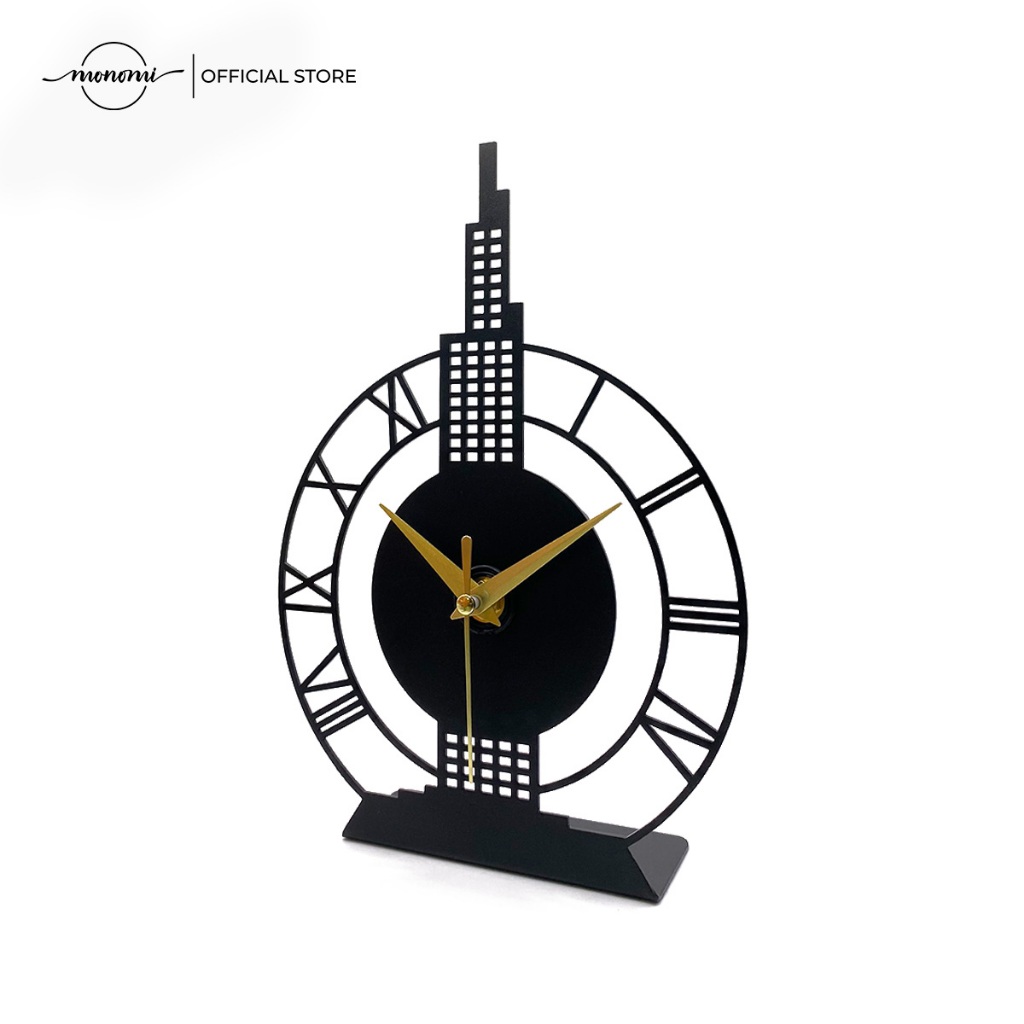 Đồng Hồ Để Bàn CNC Decor Trang Trí Kệ, Bàn Làm Việc - Kim Trôi Cao Cấp