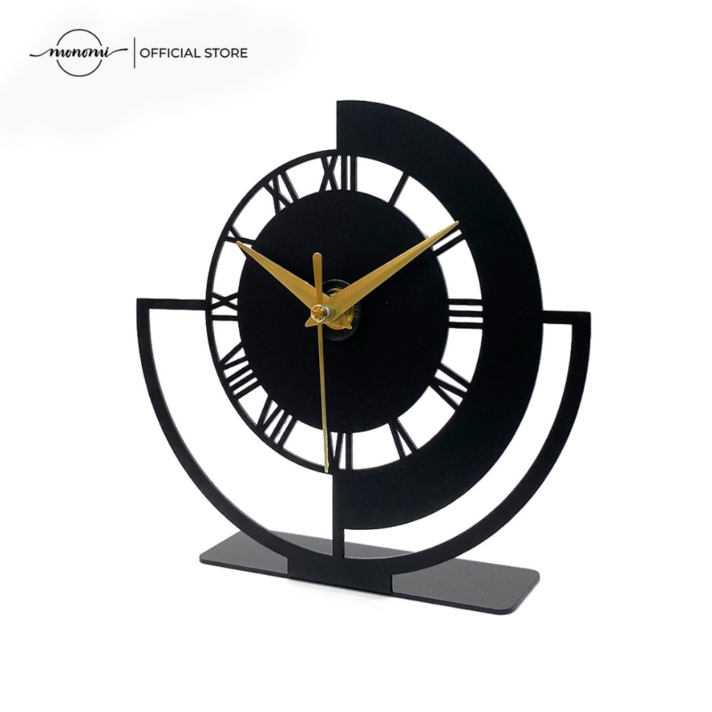 Đồng Hồ Để Bàn CNC Decor Trang Trí Kệ, Bàn Làm Việc - Kim Trôi Cao Cấp