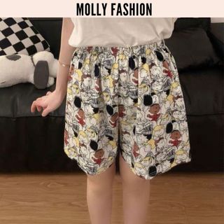 Quần Short hoạt hình Unisex PEANUTS ❤️ Quần đùi nam nữ mặc nhà Freesize 38-65kg Molly Fashion