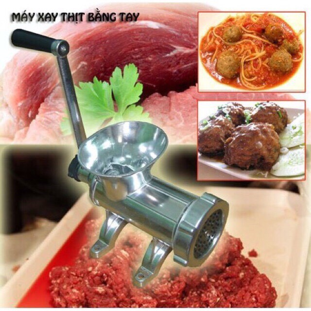 Máy Xay Thịt - Máy Xay Thịt ANYWEARS Bằng Tay Cối Xay Thịt Cá Quay Tay bằng Gang đúc nguyên khối.