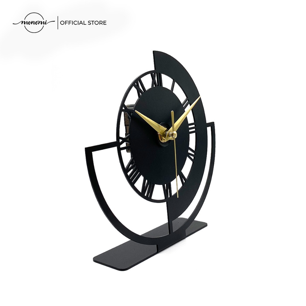 Đồng Hồ Để Bàn CNC Decor Trang Trí Kệ, Bàn Làm Việc - Kim Trôi Cao Cấp
