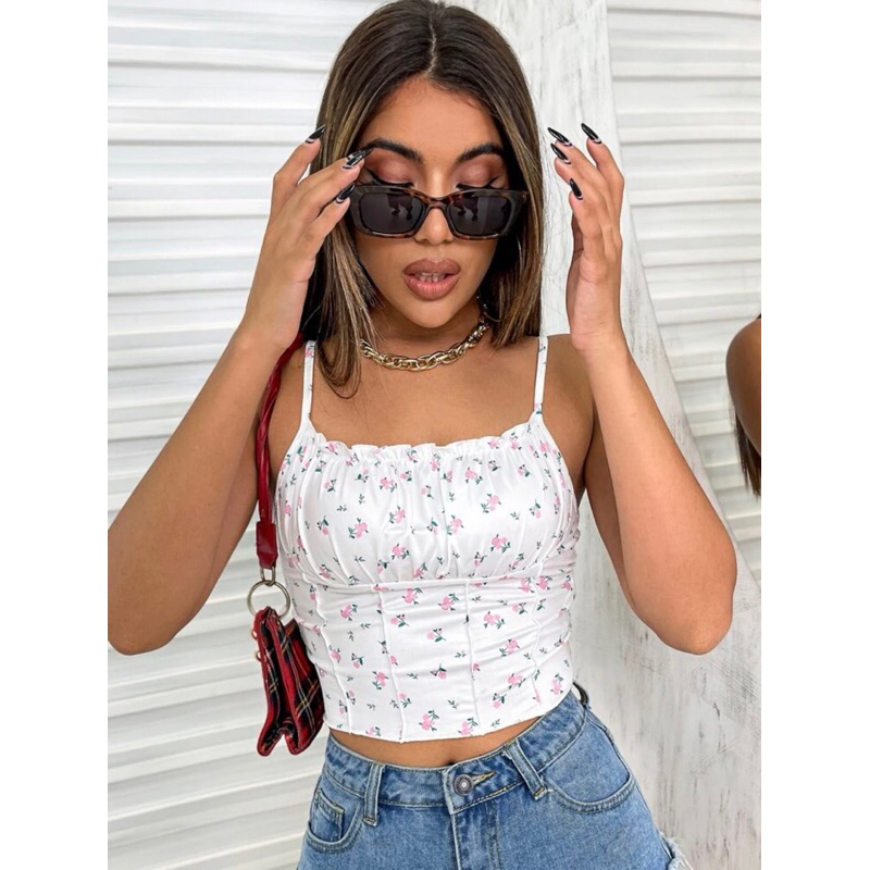 ✨Luminous - Áo croptop - Áo hai dây hoa nhí✨