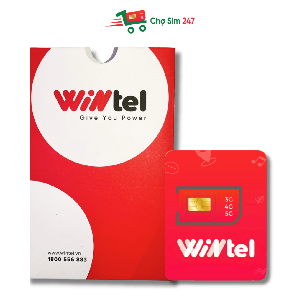 Sim Wintel Win60P - Sim 4G Data không giới hạn, sóng Vinaphone, dành cho điện thoại, máy tính bảng, phát wifi