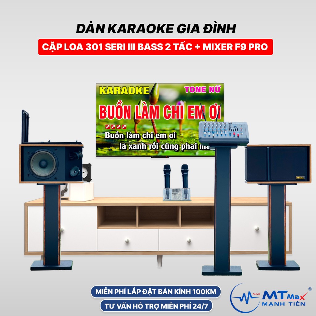 MỚI -Dàn Karaoke Cao Cấp Gia Đình -  Đi Kèm 2 Micro Không Dây Đa Năng